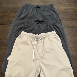 Gray and Cream Jogger Pants Set